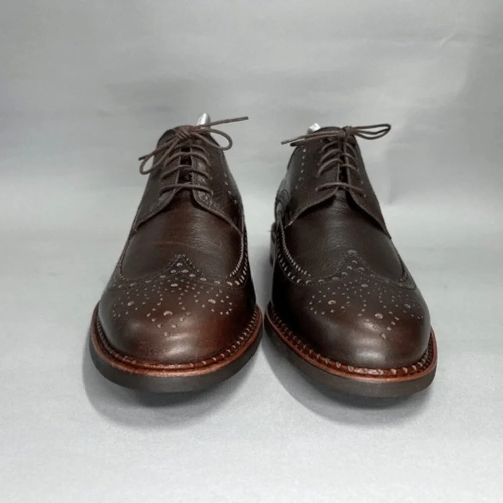 Paraboot Cousu Derby‎ Men's Size 8.5 Brown Leather Wing Tip Goodyear Dress Shoes